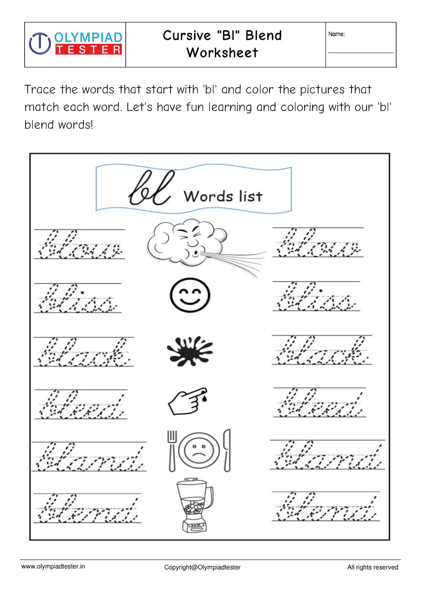Cursive Writing Worksheets for Kindergarten