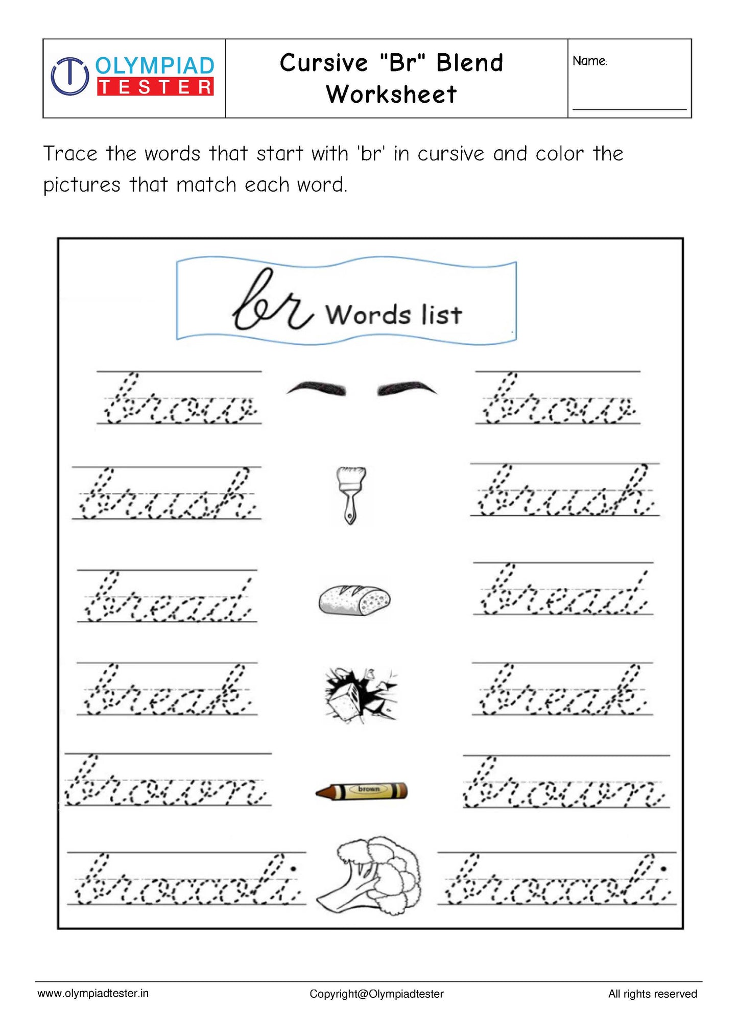 Cursive Writing Worksheets for Kindergarten