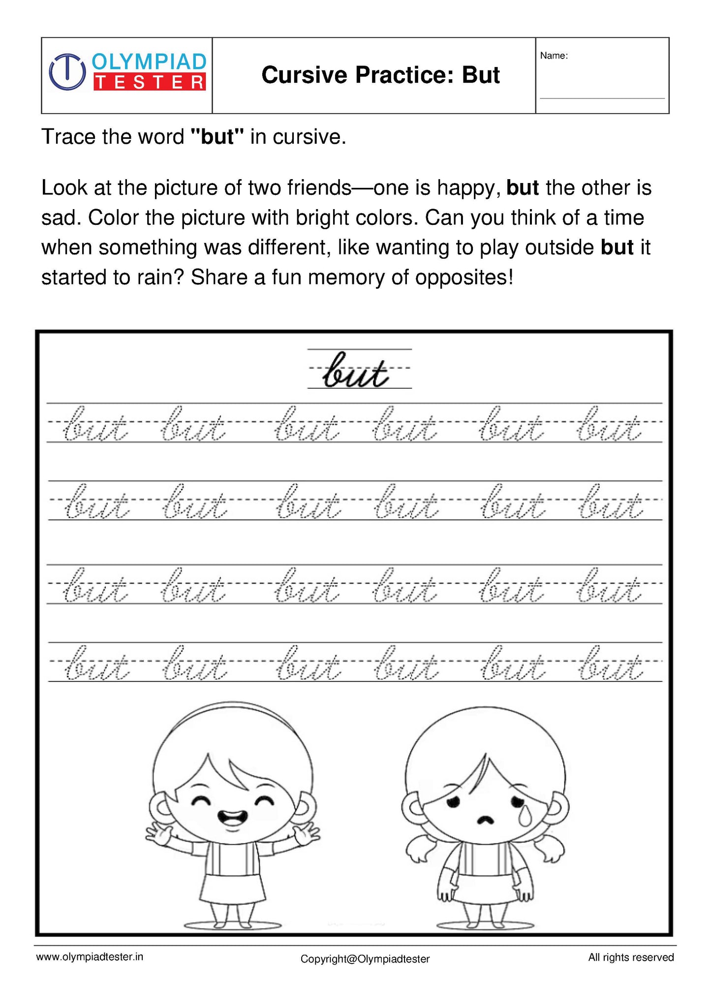 Cursive B writing - Worksheet #7