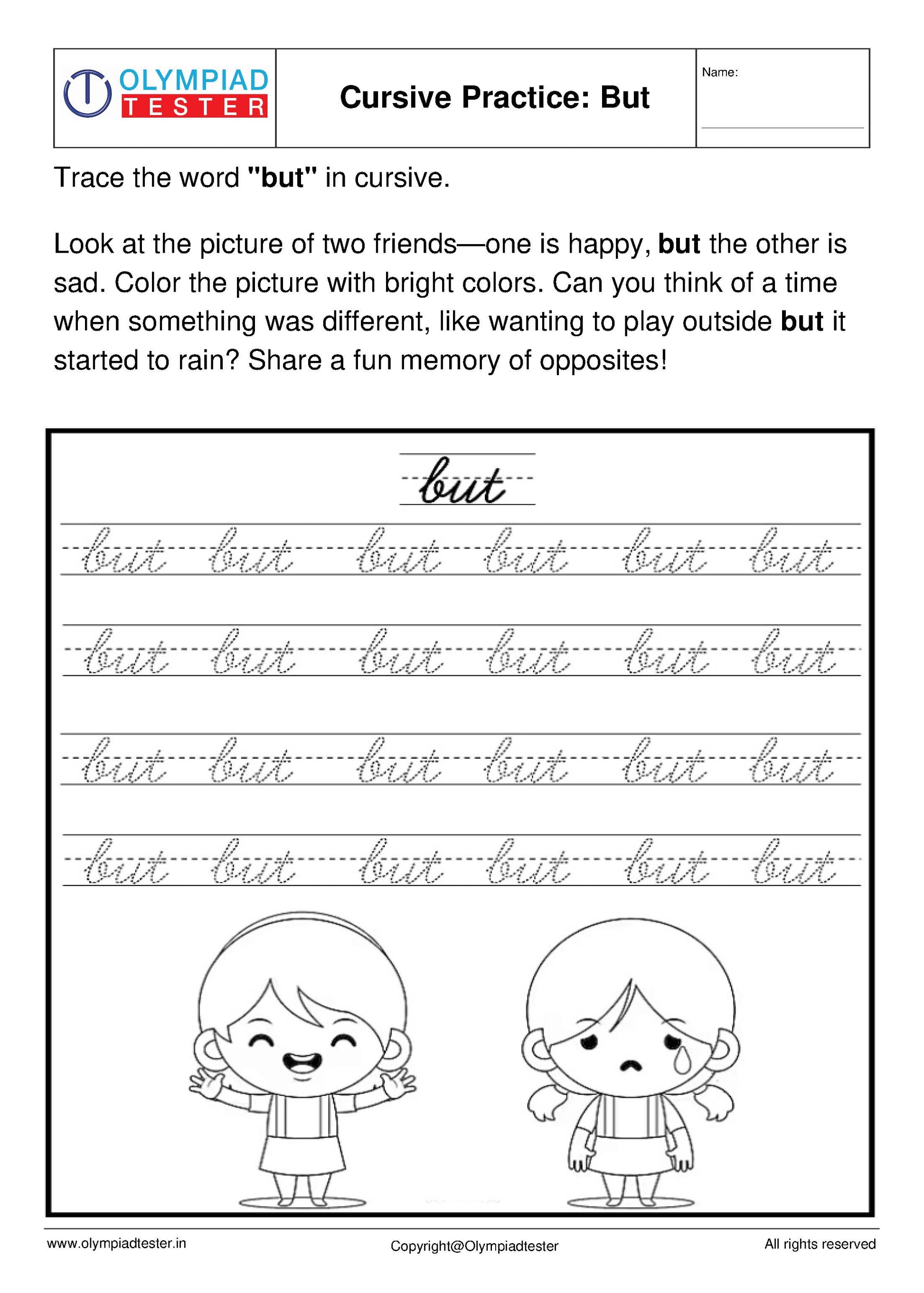 Cursive B writing - Worksheet #7