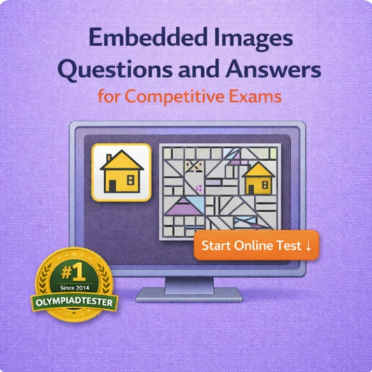 Embedded images reasoning questions and answers with online test for competitive exams on Olympiadtester.