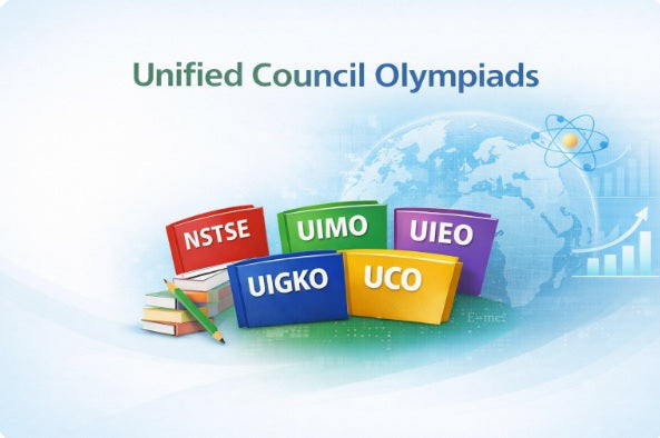 Unified Council Olympiads banner featuring NSTSE, UIMO, UIEO, UIGKO and UCO exam preparation.