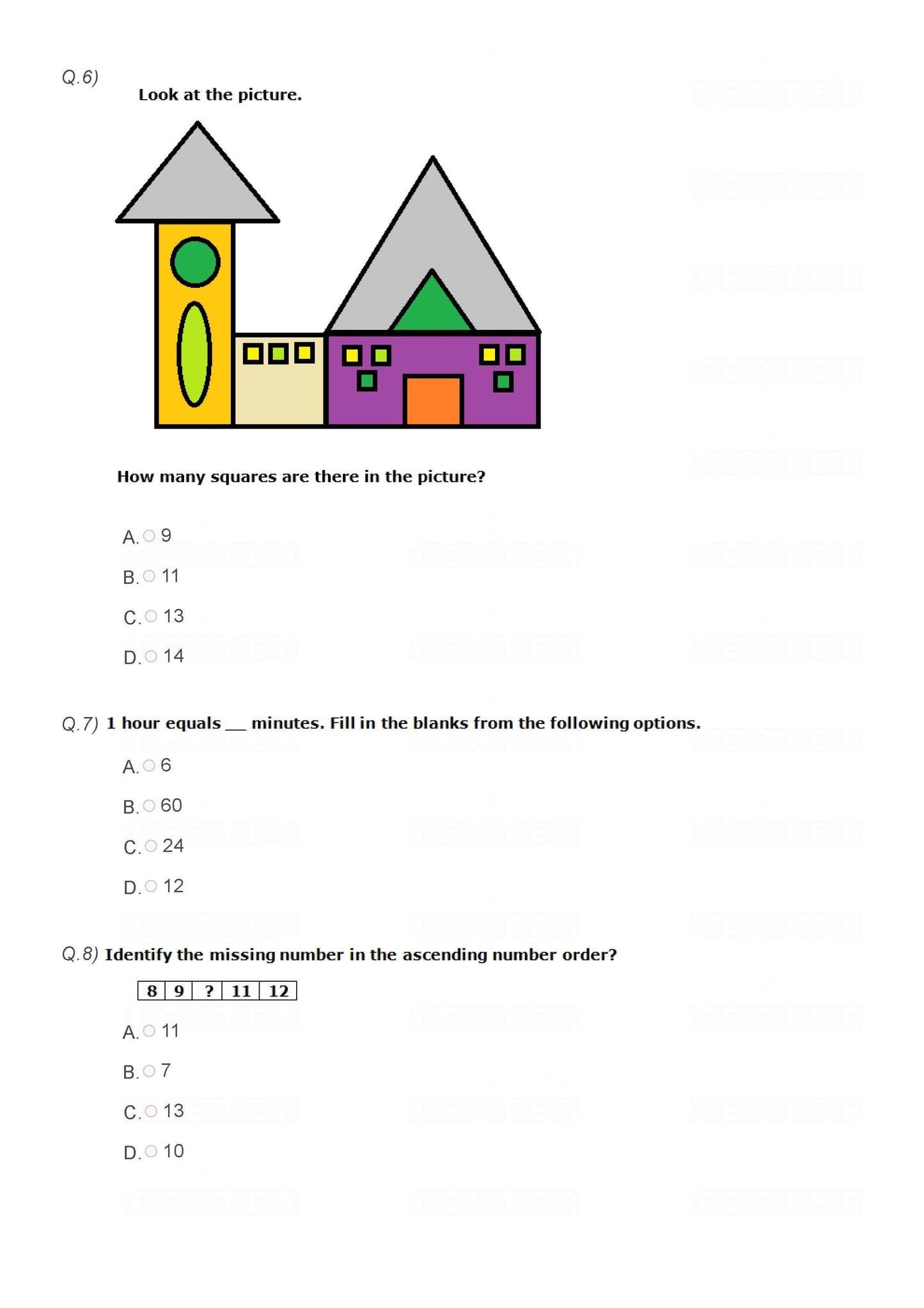 Class 1 Maths Olympiad Sample Papers
