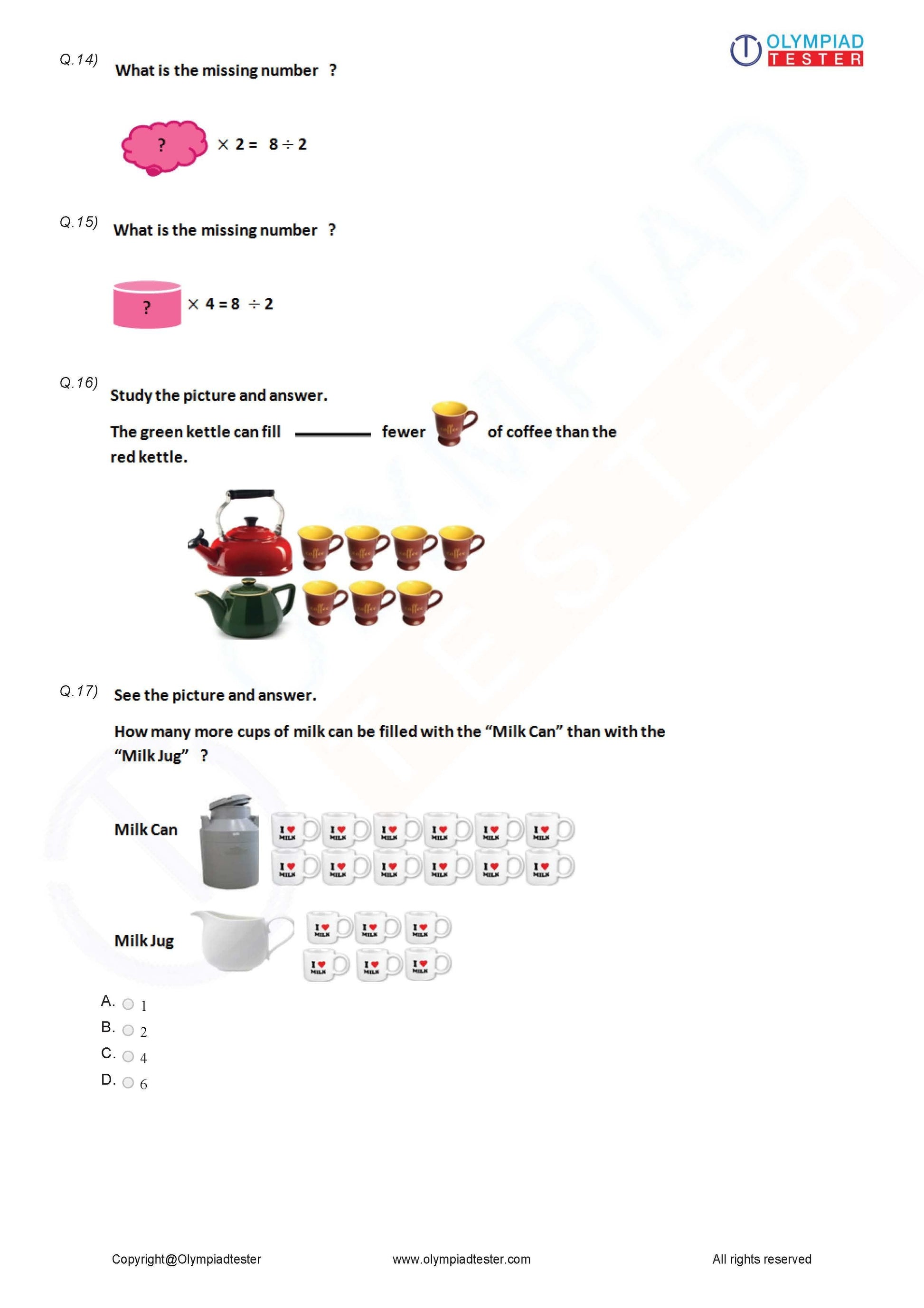 20 Printable Class 2 Maths Olympiad Sample Papers - Olympiadtester