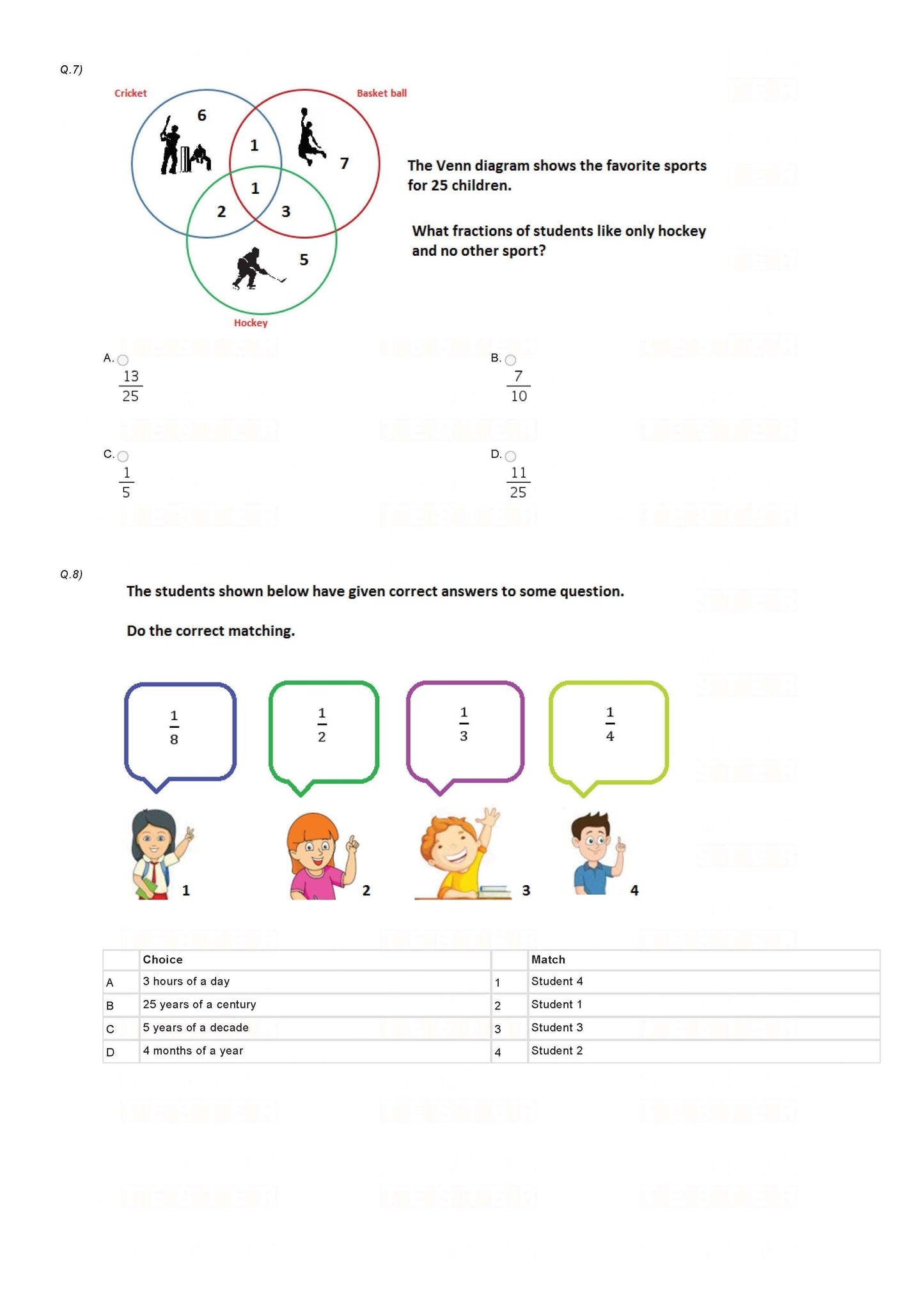 Class 3 Maths Olympiad Sample Papers