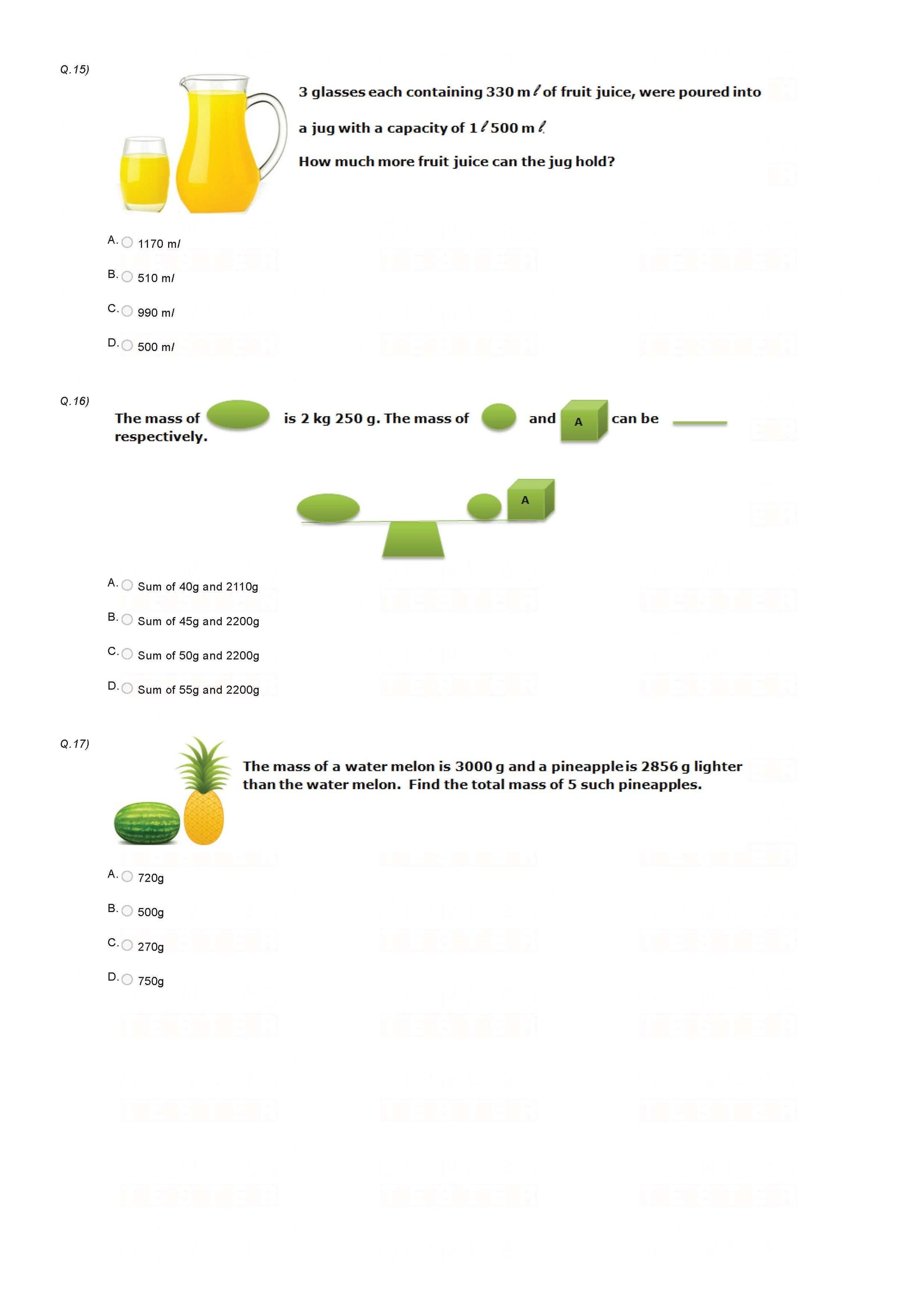 Class 3 Maths Olympiad Sample Papers