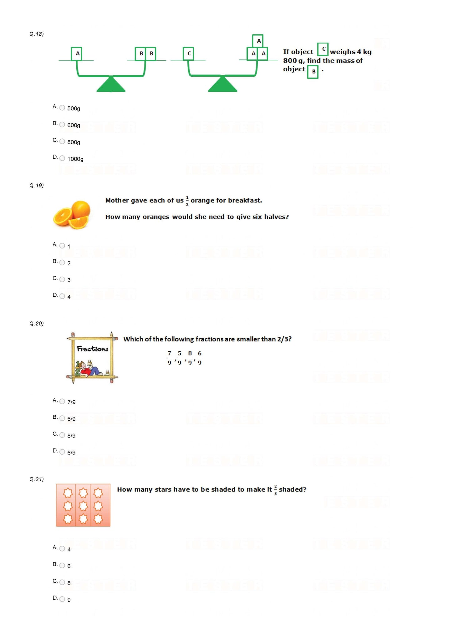 Class 3 Maths Olympiad Sample Papers