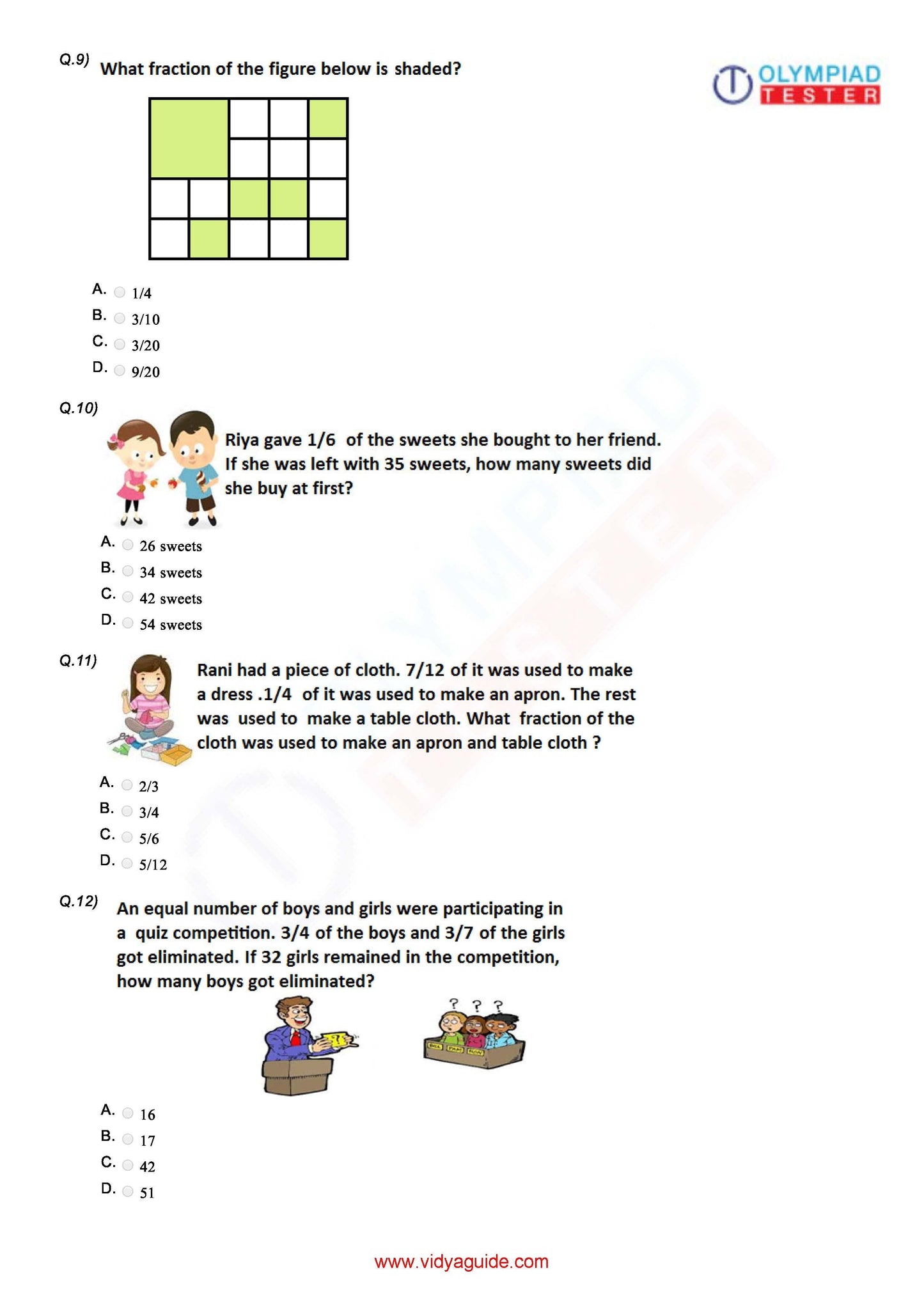 Class 4 Maths Olympiad question papers - Course - Olympiadtester