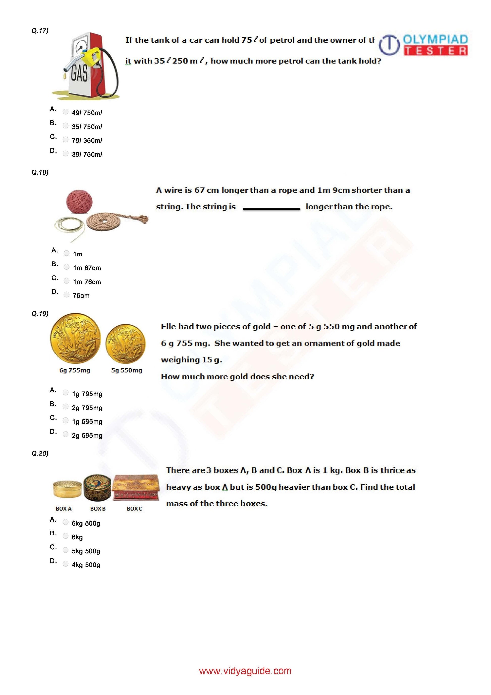 Class 4 Maths Olympiad question papers - Course - Olympiadtester