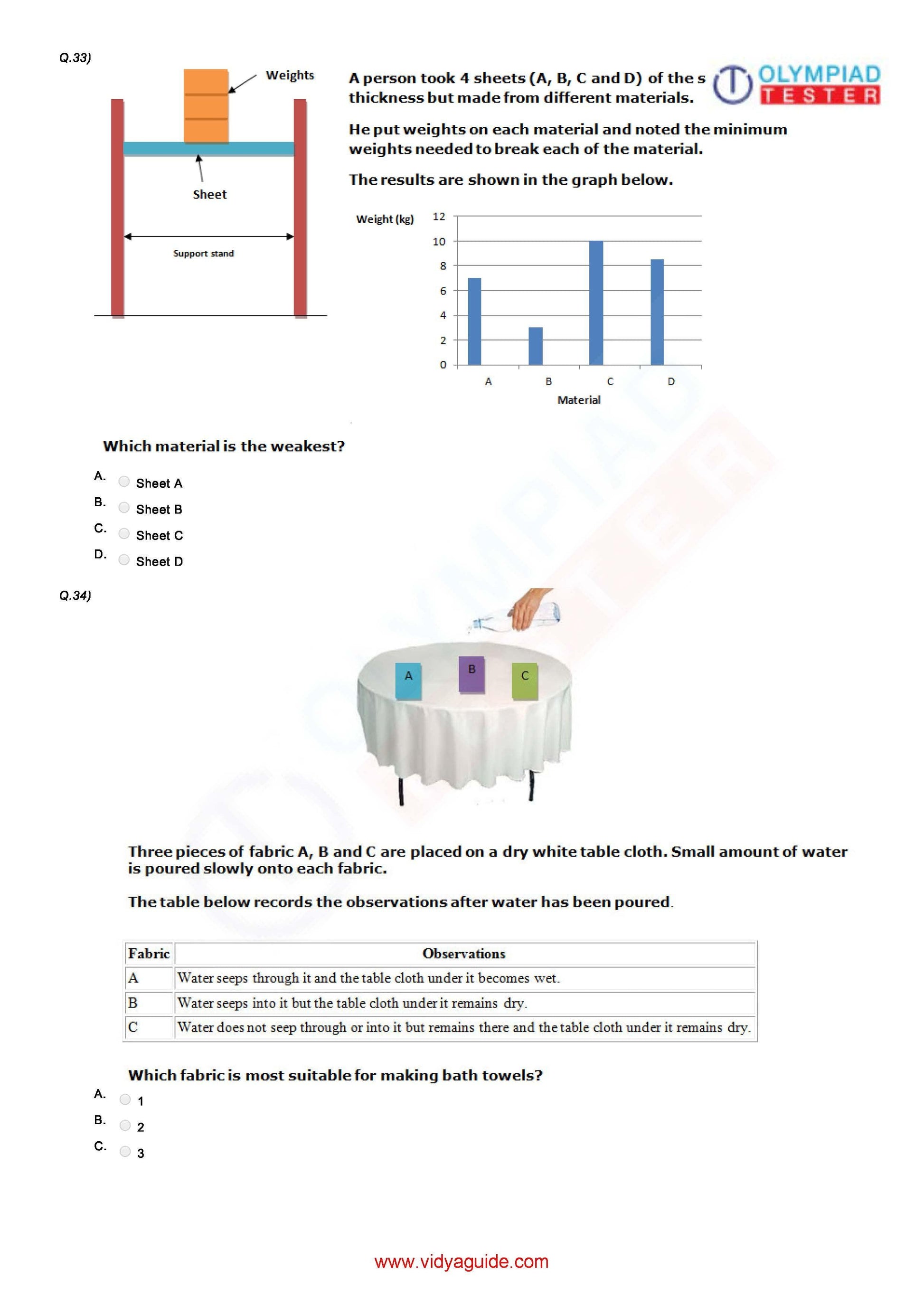 Class 4 Science Olympiad question papers - Course - Olympiadtester