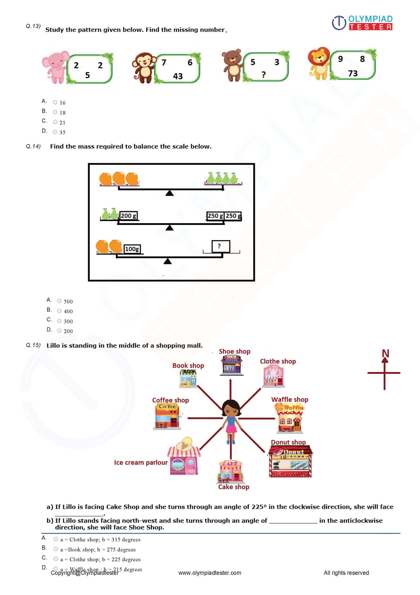 Class 5 Maths Olympiad question papers - Course - Olympiadtester