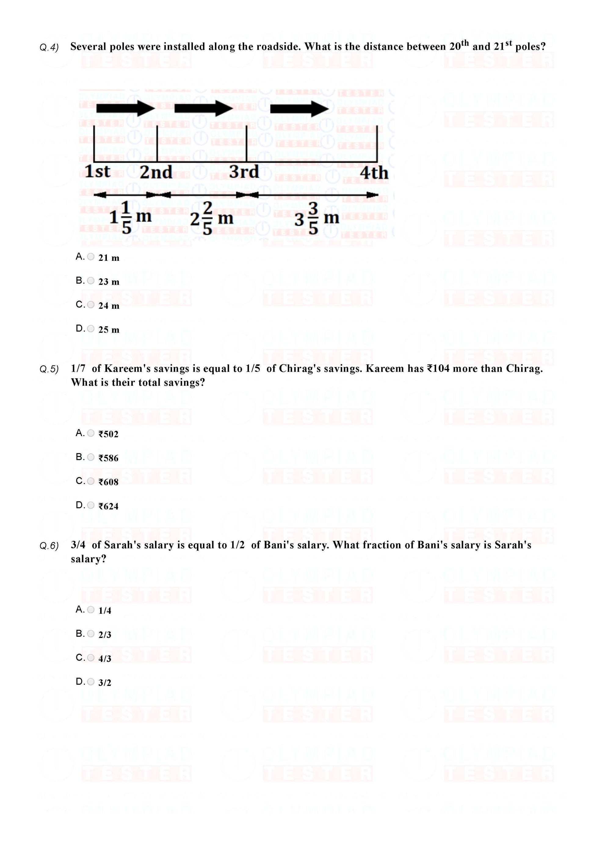 Class 5 Maths Olympiad question papers - Course - Olympiadtester