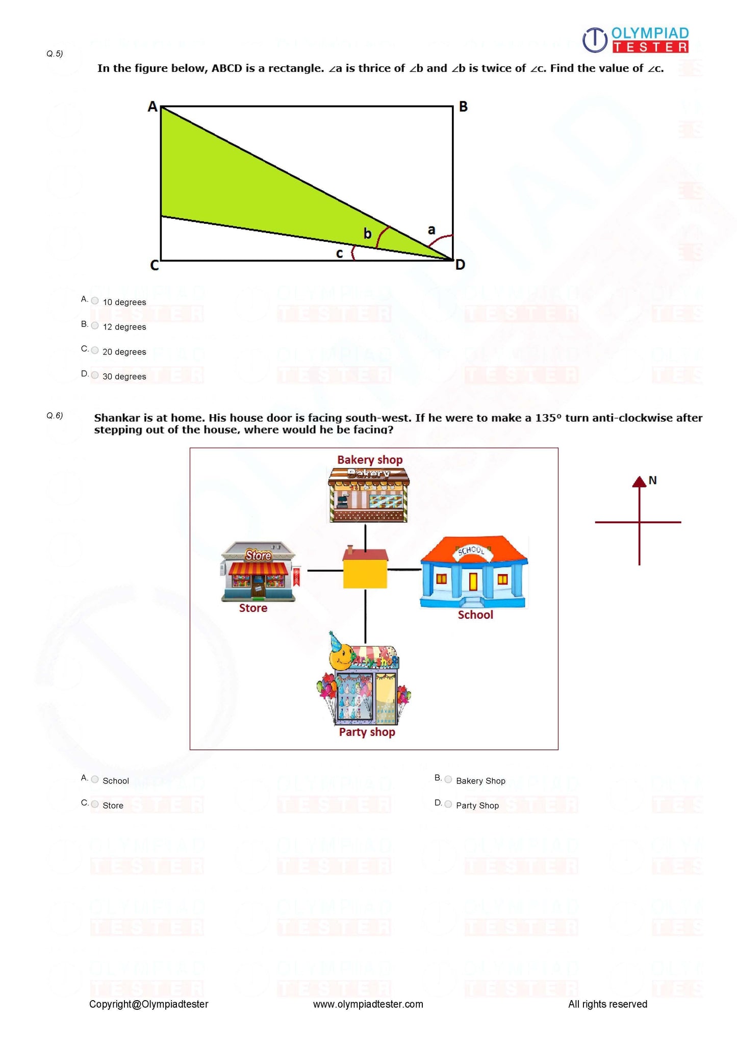 Class 5 Maths Olympiad Sample Papers