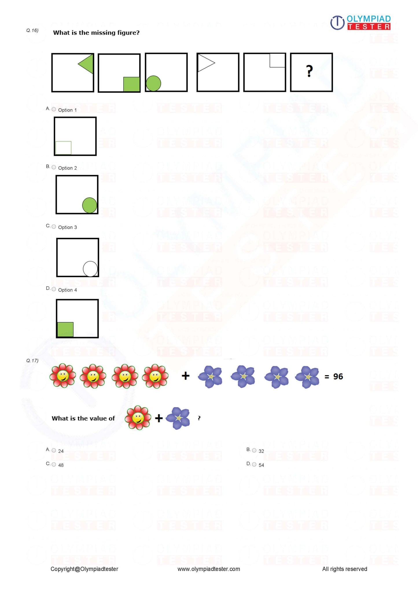 Class 5 Maths Olympiad Sample Papers