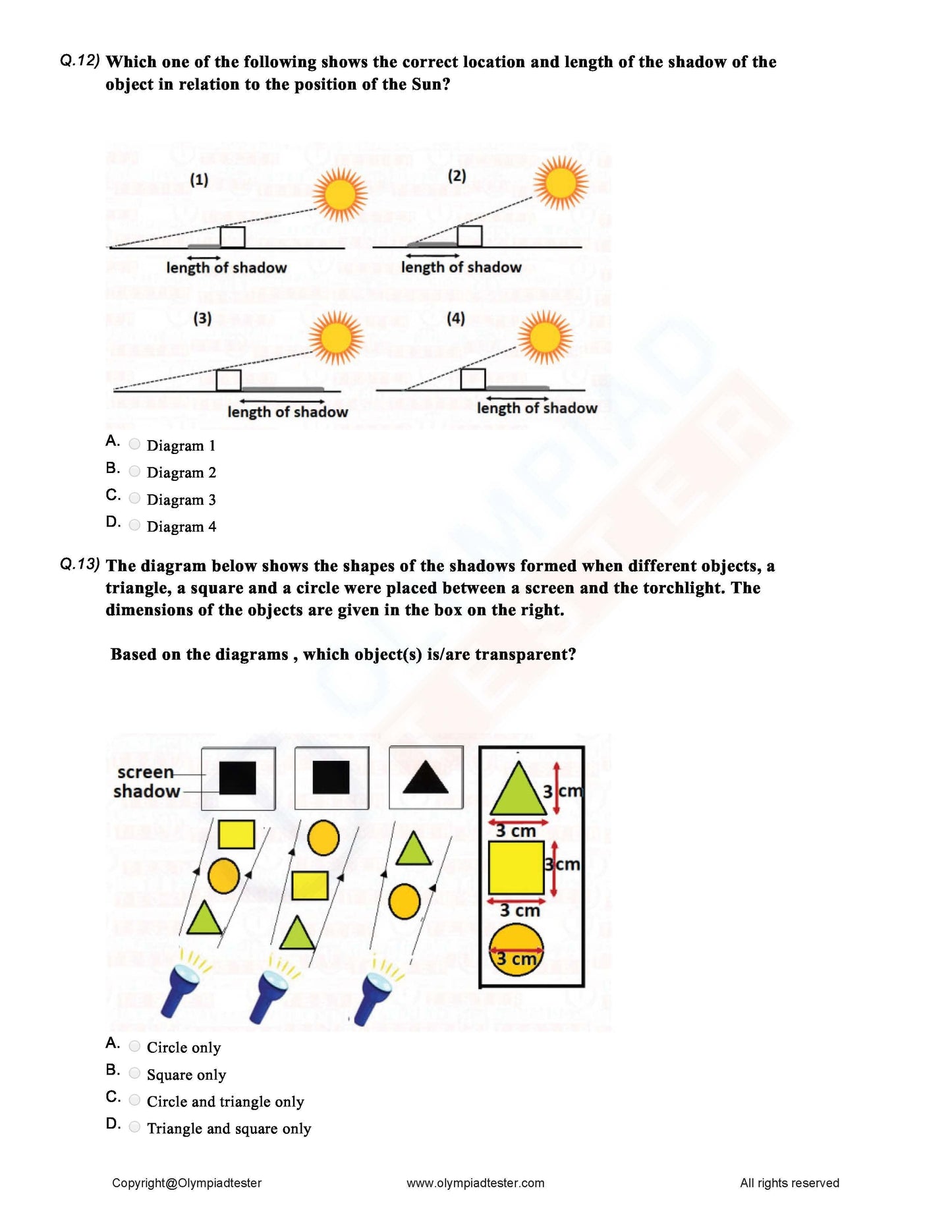 Class 6 Science Olympiad question papers - Course - Olympiadtester