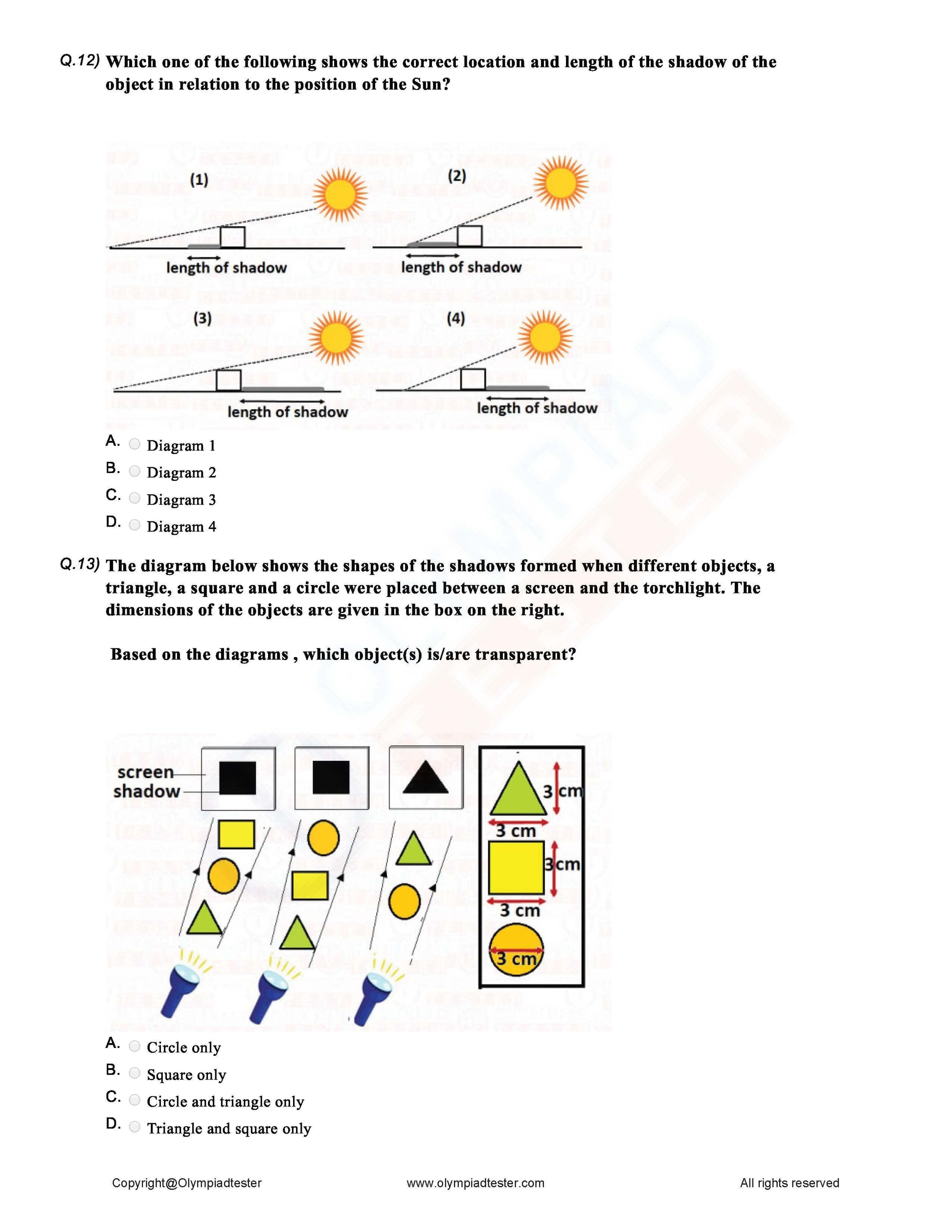Class 6 Science Olympiad question papers - Course - Olympiadtester