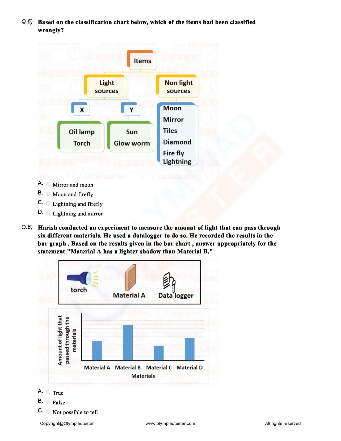 Class 6 Science Olympiad question papers - Course - Olympiadtester