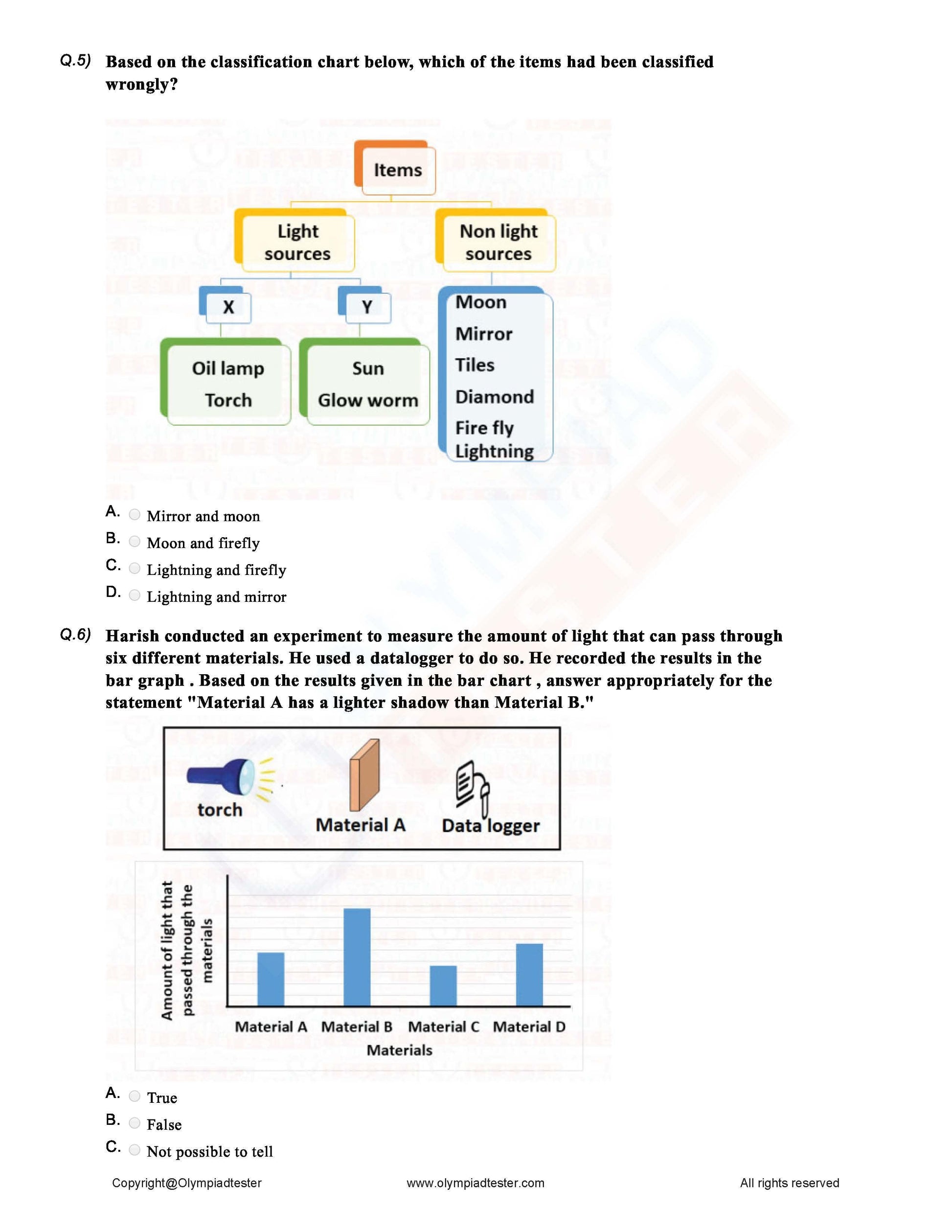 Class 6 Science Olympiad question papers - Course - Olympiadtester