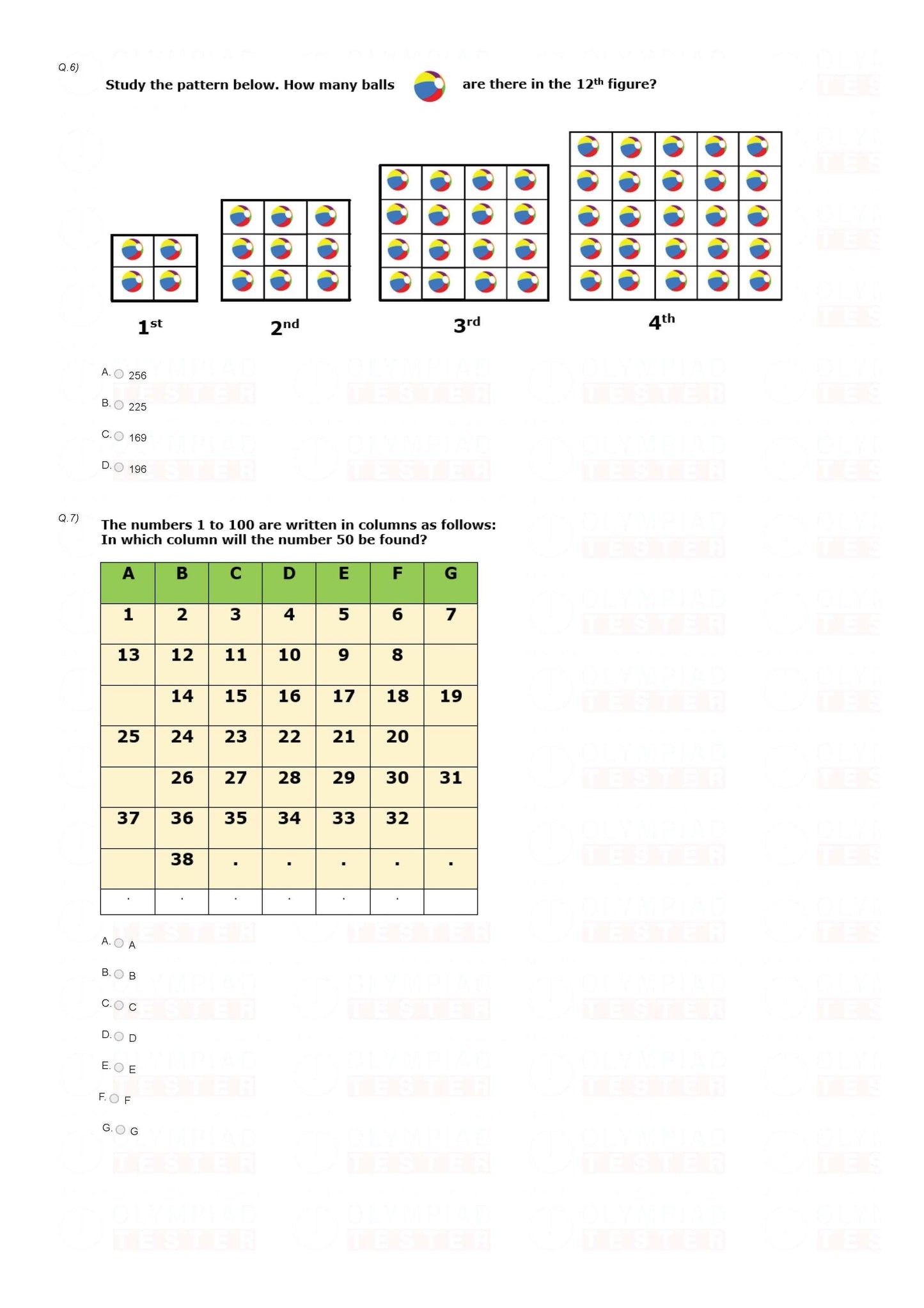 20 Printable Class 6 Maths Olympiad Sample Papers - Olympiadtester
