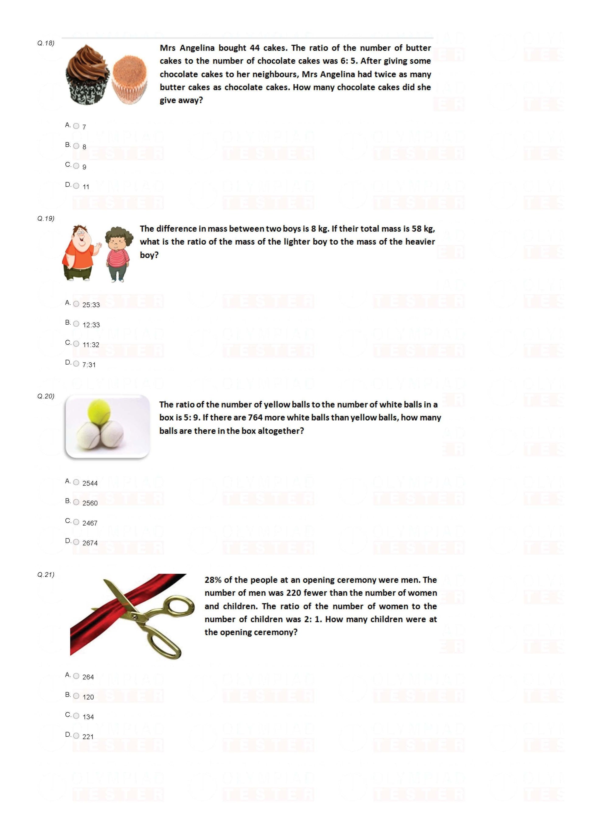 20 Printable Class 6 Maths Olympiad Sample Papers - Olympiadtester