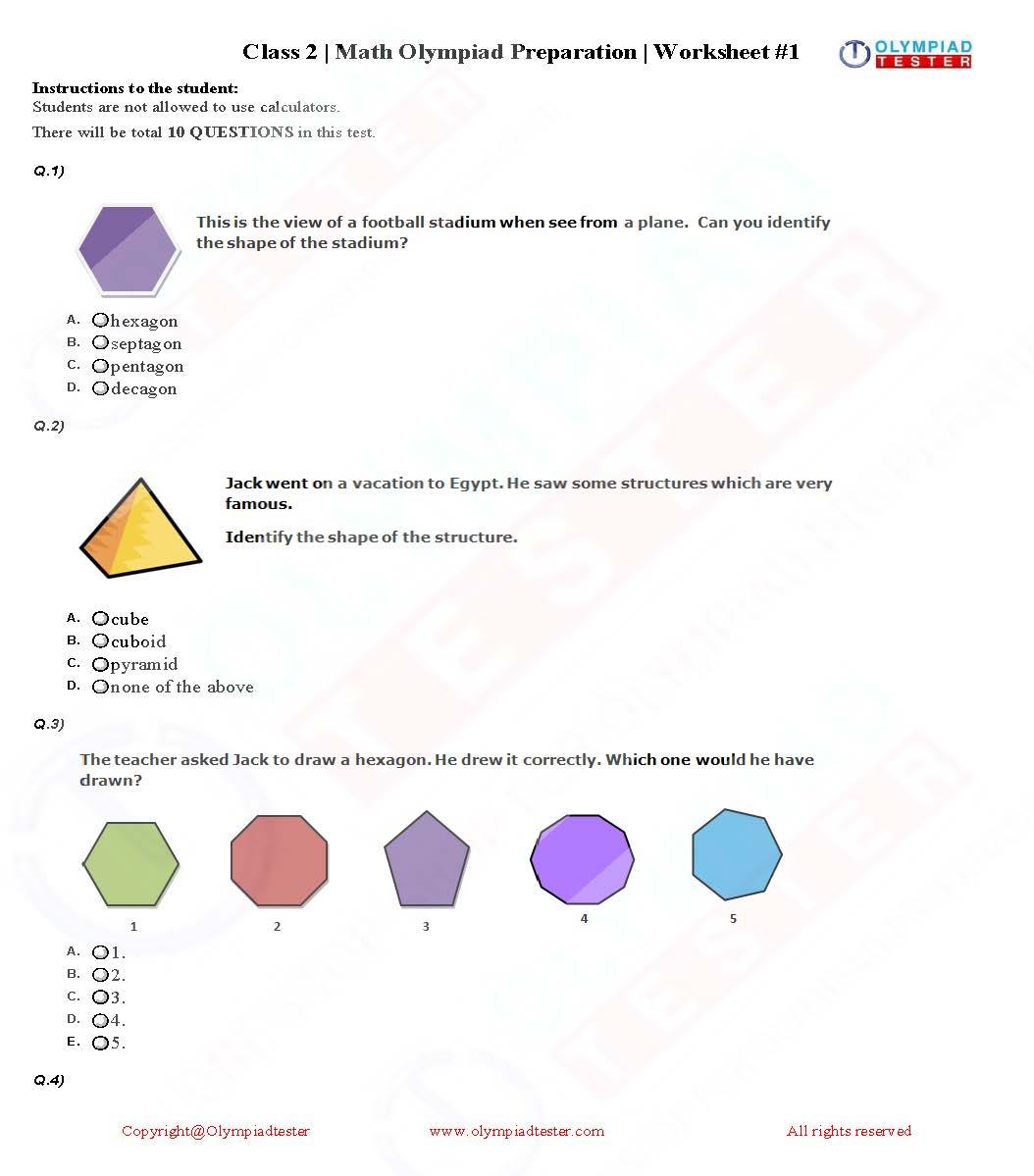 20 Printable Class 2 Maths Olympiad Sample Papers - Olympiadtester