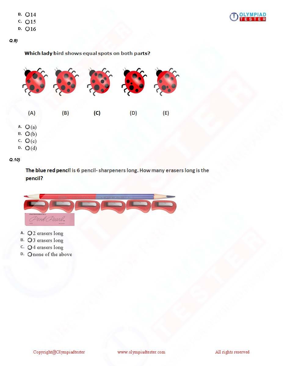 20 Printable Class 2 Maths Olympiad Sample Papers - Olympiadtester