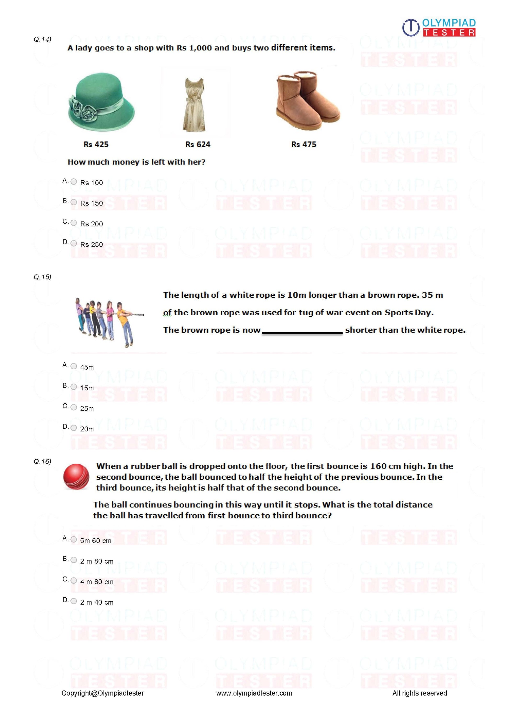 Class 4 Maths Olympiad Sample Papers