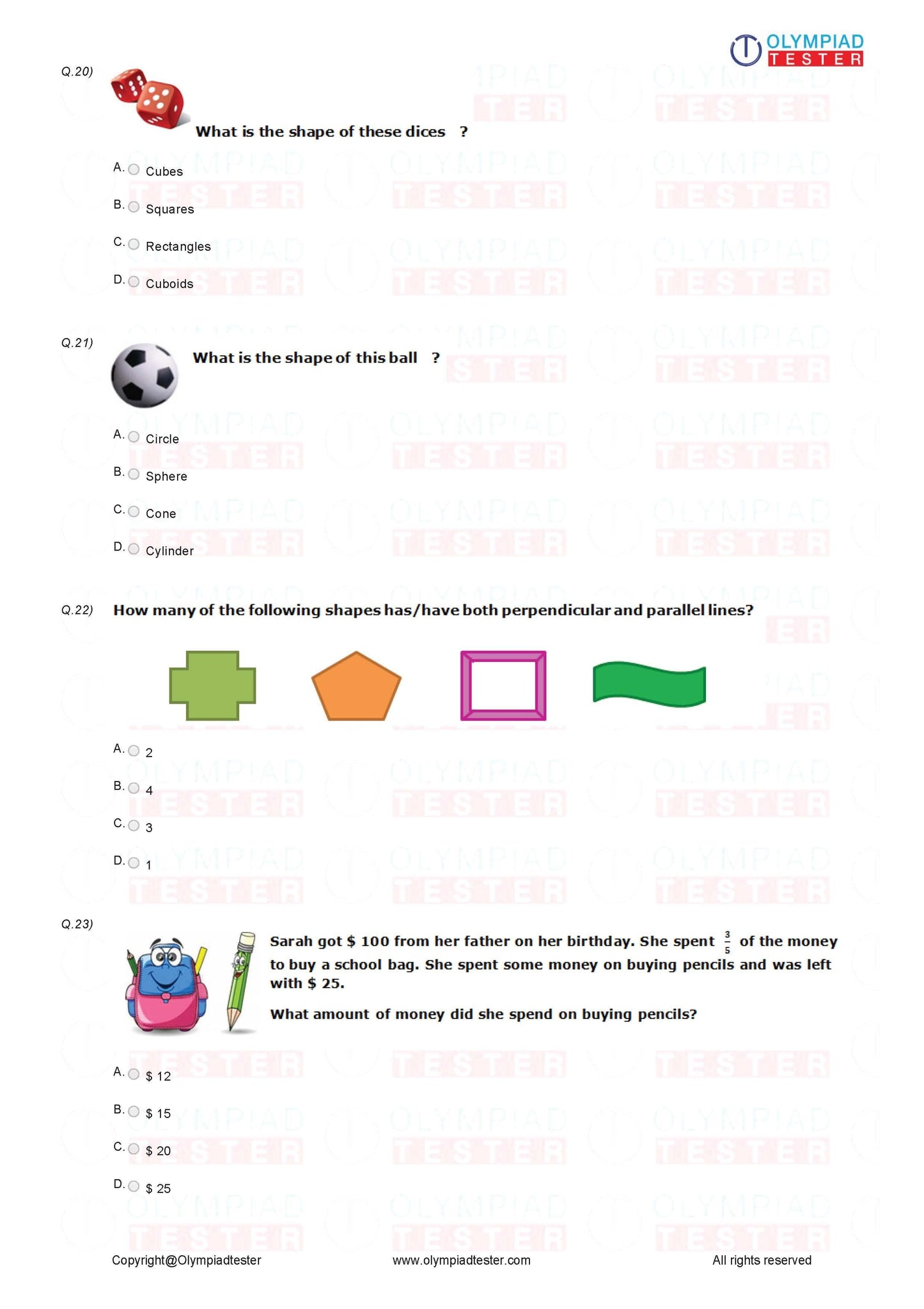 Class 4 Maths Olympiad Sample Papers