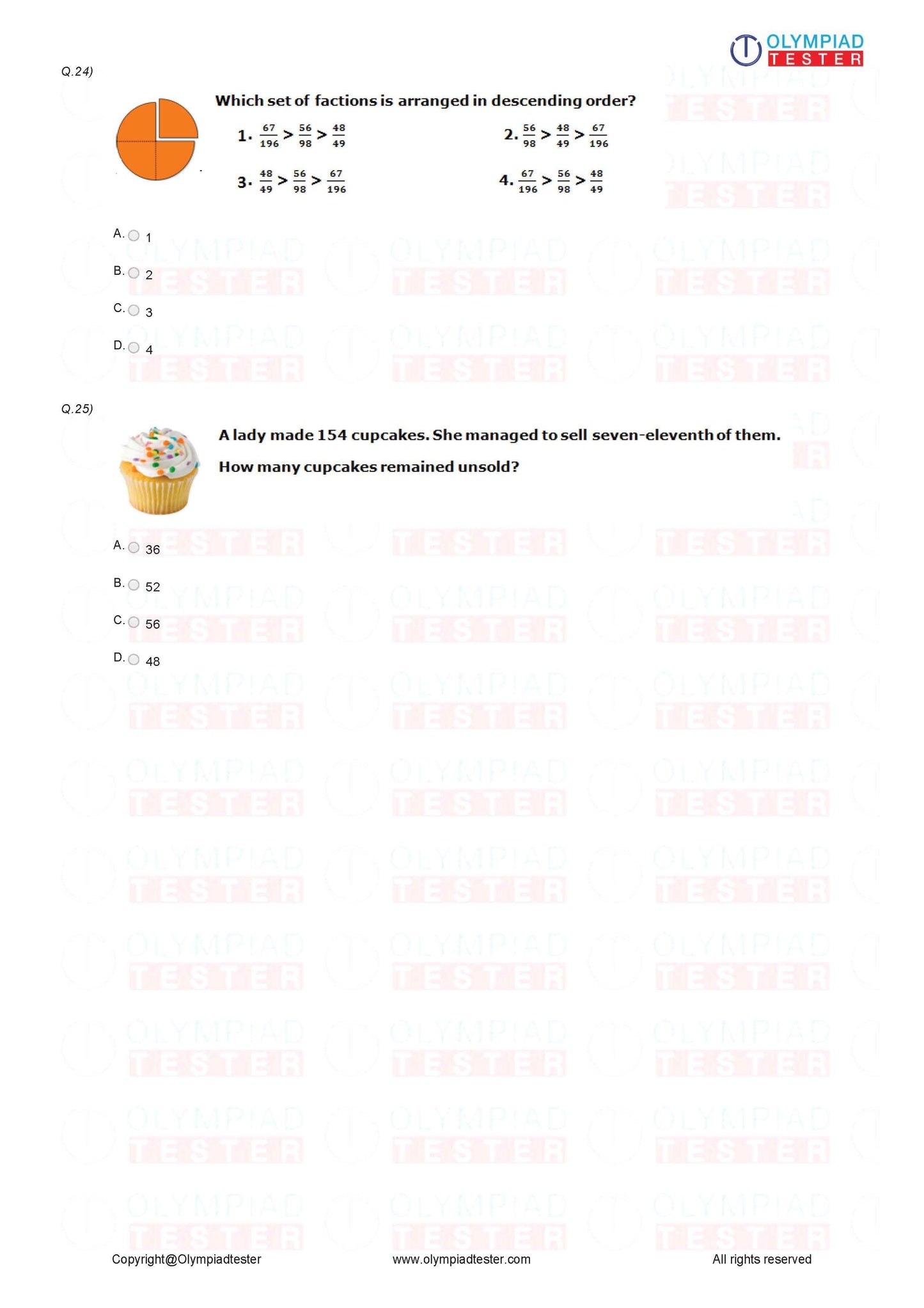 Class 4 Maths Olympiad Sample Papers