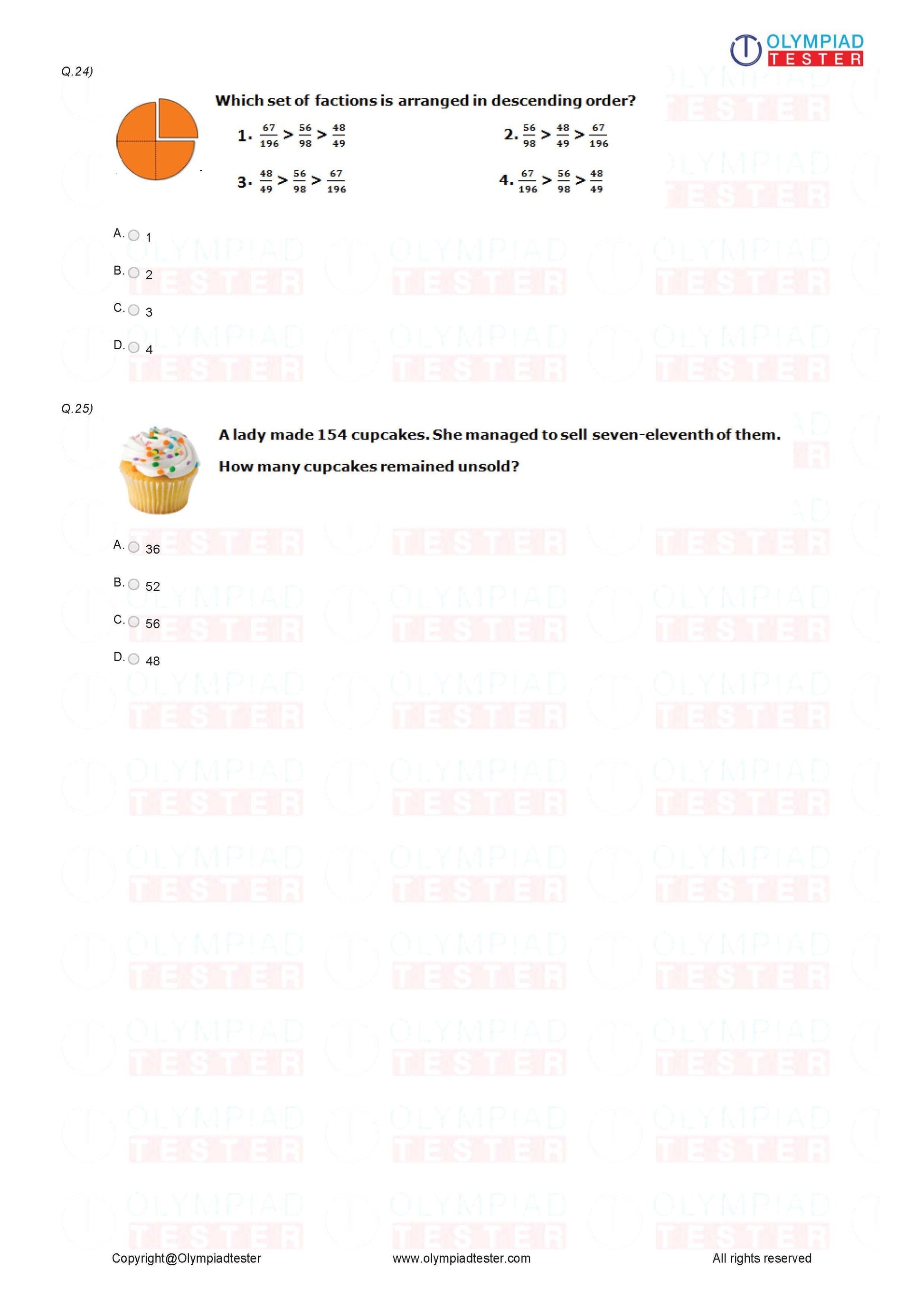 Class 4 Maths Olympiad Sample Papers